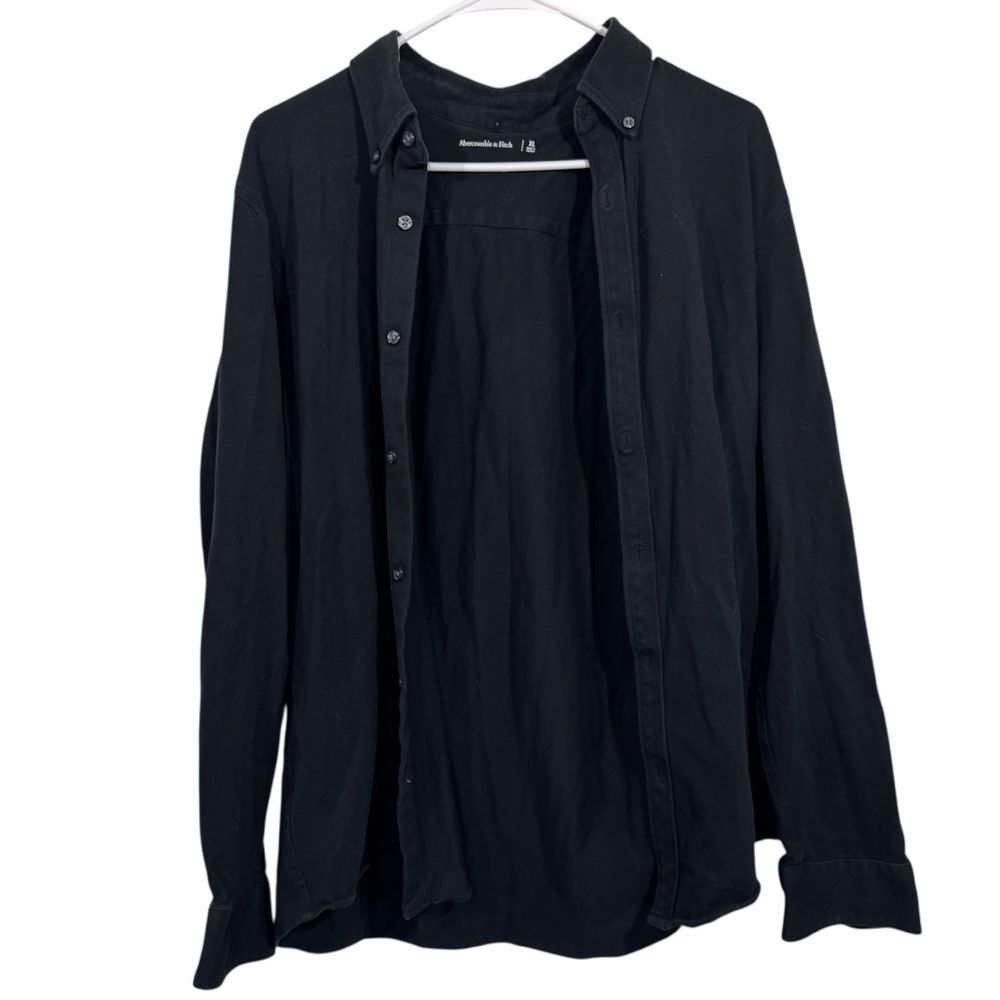 Abercrombie & Fitch Black Button Up Mid Weight Long Sleeve Shirt